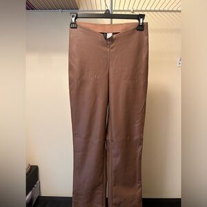 Divided Brown Faux Leather Pants Size 2